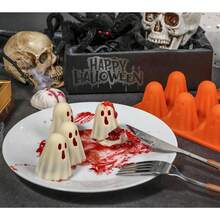 Halloween Silicone Ghost Mold – Nonstick Easy Release Tray For Candy, Chocolate, Ice, Gummy, Soap, Resin & DIY Projects, Reusable Flexible Mold For Spooky Treats, Party Favors & Seasonal Baking Ideas - 橘色 - 查看 7