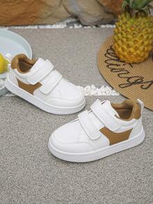 1 par de tênis infantis unissex com , confortáveis e antiderrapantes, adequados para uso ao ar livre em todas as estações - Branco - Ver 1