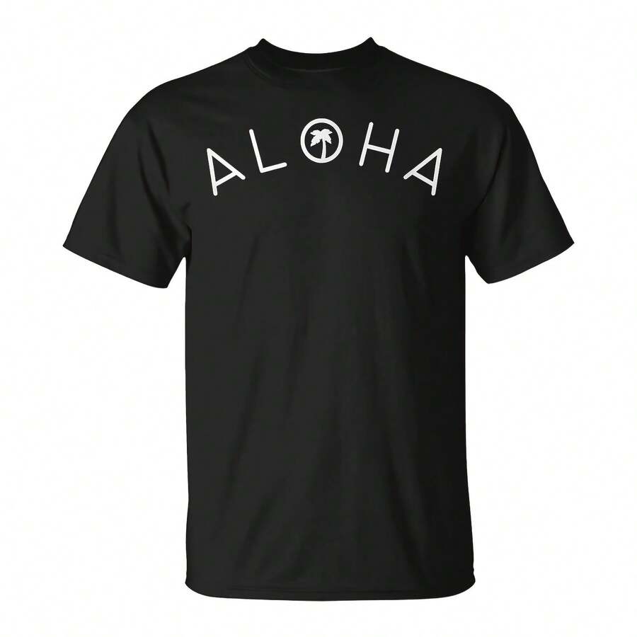 Aloha Palm Tree Logo Graphic Mono T-Shirt - Đen 4 - Xem 1