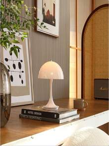 1 pieza Lámpara de seta inalámbrica con sensor táctil, 3 temperaturas de color y regulable, portátil, adecuada para decoración de habitaciones/comedor/exterior/camping/decoración del hogar - Lámpara de mesa inalámbrica tipo hongo - Ver 7