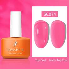 Tonitu g. Sơn móng tay dạng gel Tonitu G 7ml – Màu hồng hồng ngâm, sấy bằng tia UV/LED, sơn gel bán vĩnh viễn màu xanh bạc hà trong suốt, dùng để làm móng tại tiệm và làm móng tại nhà, quà tặng cho phụ nữ - Nhiều màu - Xem 3
