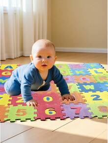 36pcs Baby Foam Puzzle Mat, Colorful Interlocking Tiles With Numbers & Letters, Non-Slip Crawling Play Mat For Living Room/Bedroom, Suitable For Early Education, Learning & Play, Soft Toy, Christmas/Halloween Gift, Children Toy, Infant Toy, Toddler Toy, Game, Kids Puzzle, Personalized Gift - Alphabet Crawling Mat - View 6