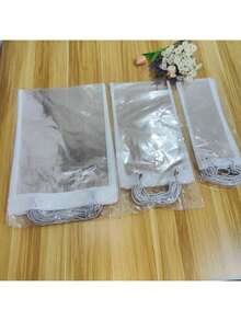 10pcs Pink & White Floral Transparent Gift Bags With Ribbon Handles - Ideal For Mother's Day Bouquets, Teacher's Day, Christmas, Valentine's Day Single Stem Packaging And Elegant Gift Wrapping, Durable Plastic Bouquet Packaging And Party Favor Bags