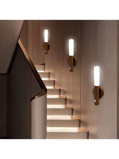 1pc Slimme Motion Sensor Night Light, USB Rechargeable, Magnetic LED Wand Lamp, Temperatures Ambient Bedroom, Living Room, Kitchen, Hallway, Stairs, Bathroom, Wardrobe Other Occasions view 2