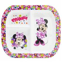 STOR PLATO DIVIDIDO RECTANGULAR ST MINNIE BOLD FLORALS con 3 compartimentos. APTO MICROONDAS OFICIAL GARANTIZADO
