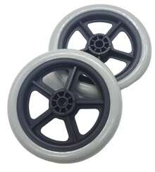 Par de rueda para andadera Rollator 5 pulgadas refacción kit de reemplazo duradero instalación sencilla compatible con caminadores diseño resistente y silencioso - Gris - Ver 1