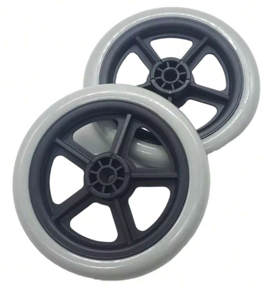 Par de rueda para andadera Rollator 5 pulgadas refacción kit de reemplazo duradero instalación sencilla compatible con caminadores diseño resistente y silencioso - Gris - Ver 1