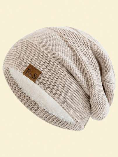 JZML 1 st unisex bokstavsetikettdekor plyschfodrad lös mössa