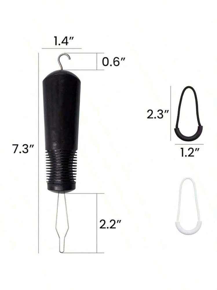 纽扣钩和拉链拉片，带1个拉链拉片的纽扣钩穿衣辅助器，带防滑罗纹手柄的纽扣辅助装置，适用于老年人、关节炎患者 - 衬衫、连衣裙、领子 - 黑色 - 查看 2