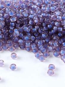 GO2CJBEADS 10克多色2毫米银线圆形洛可可玻璃种子珠，可DIY手链