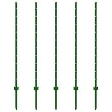 5 Pack Metal Fence Post, 7 Feet Heavy Duty Garden With U-Post, No Dig Garden Fence Stakes For Temporary Fencing, Corner Anchor - 綠色 - 查看 1
