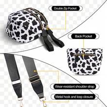 Checkered Bum Bags For Women Crossbody,Nylon Crossbody Bag Large Fanny Pack Checkered Purse Oversized Slouchy Belt Bag - 咖啡乳牛 - 查看 3