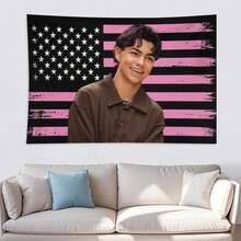 Movie Celebrity Actor Malachi Tapestry Barton Pink Art Flag Tapestry For Room Aesthetic Living Room Bedroom College Dorm Decor Pink Gift - 粉色 - 查看 4