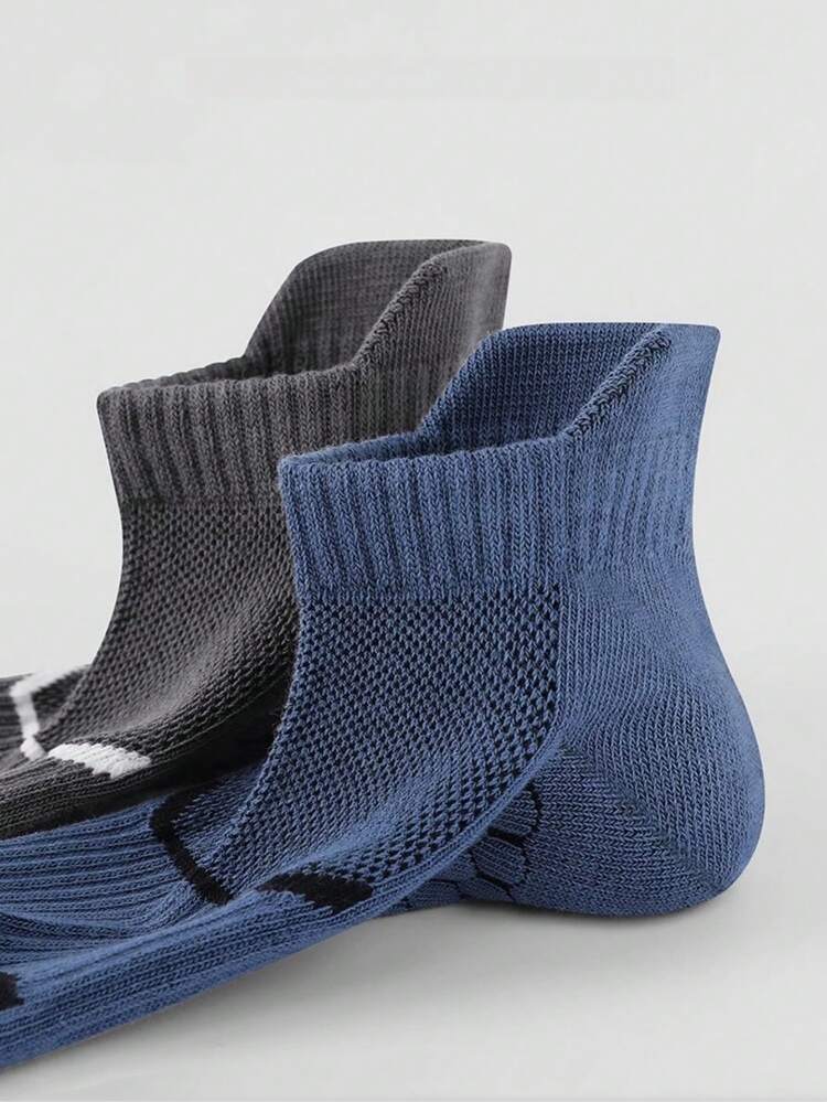 1/3/6/10 Pairs Men's Sports Socks, Comfortable Breathable Summer Thin Ankle Socks, Suitable For Outdoor Sports, Running, Fitness, Compression Socks, Fall - Black - View 9