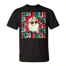Groovy Peds Nurse Cistmas Pediatric Nurse T-Shirt - 黑色3 - 查看 1