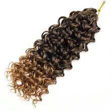 Extensiones de cabello trenzado de onda profunda de color negro natural, estilo bohemio GoGo Curl de crochet, cabello sintético suave de onda de agua para peinados protectores de mujeres