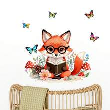 Cartoon Rabbit With Glasses Reading Book Wall Sticker, Decor For Children's Room, Nursery, Bedroom, Living Room, Study - Multicolor - View 12
