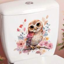 Adesivo da parete affascinante con gufo su un ramo - stampa animale contemporanea autoadesiva, facile da applicare per la decorazione della camera da letto e del soggiorno, gufo, decorazione per la casa, stile contemporaneo, tema animale, forma asimmetrica