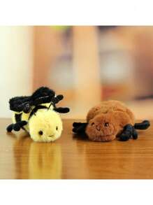 Realistic Insect Series Plush Toys - Spider, Caterpillar, Bee, Snail, Ladybug And Moth Keychain Backpack Mini Pendant - Multicolor - View 3