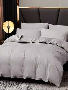 2/3pcs Duvet Cover Set, Bedding, Solid Color Bedding Set, Cozy Room Decoration, Soft And Anti-Pilling Bedding, Comfortable And Breathable Bed Set, Dustproof Duvet Cover Set, 1pc Duvet Cover With 1/2pcs Pillowcases (Without Filler), For Single, Twin, Full, King, Queen Bed Sizes, Suitable For Bedroom, Guest Room, Dormitory, All Seasons, Machine Washable,Fall Decor,Autumn Decor,Room Decor