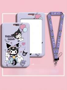 1pc Kulomi Cartoon Bus Pass Holder - Durable TPU Material, Protects ID Cards And Metro Cards