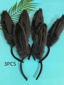 1 pieza Diadema con orejas de conejita sexy, adecuada para Halloween, disfraz de Pascua, accesorios para actuaciones en bares/clubes - Negro - Ver 5