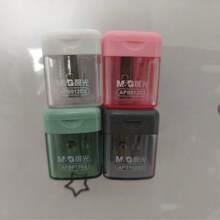 一体式铅笔刀，单孔高级学生铅笔刀，锋利无比，耐用易清洁，带盖子防止杂乱，紧凑型设计，适合办公室和家庭使用的桌面文具，简约时尚的晨光铅笔刀，单孔小学生手动铅笔刀，眉笔刀