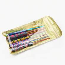 5pcs/9pcs/12pcs/14pcs Soft Clay Crochet Hooks, Aluminum Alloy Crochet Needles With Various Prints, 2.0MM-10.0MM