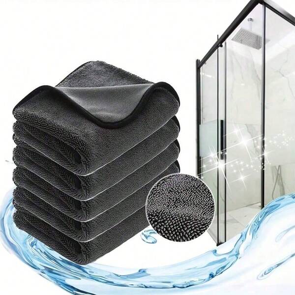 Douchereinigingsdoekjes, drooghanddoek voor de badkamer, superabsorberende en herbruikbare glanzende microvezel drooghanddoek voor douchedeur, wastafel en keramische tegels