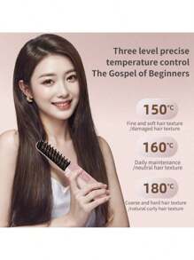 便携式迷你直发器，USB 充电离子梳，负离子两用卷发器和热发梳，恒温防烫设计，适合旅行、家用、沙龙，送给朋友的理想礼物，2200mAh 电池 - 彩色 - 查看 8