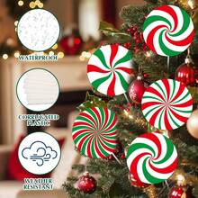 4/8 piezas Decoraciones de árbol de Navidad con piruletas rojas y verdes, decoraciones lindas de caramelos para la parte superior del árbol de Navidad, decoraciones navideñas para el hogar, fiesta y uso en interiores y exteriores