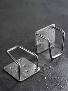 2pcs Kitchen Sink Drain Rack, Dishcloth & Sponge Holder, Suction Cup Storage Rack With Hooks, Multi-Functional Organizer Design, Stable Suction Cup Installation, Suitable For Dishcloth, Steel Wool, Sponge Storage, Keep Sink Area Tidy