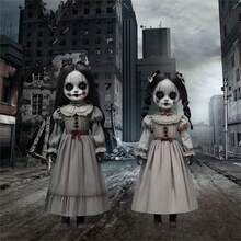 万圣节派对 2 件加大码万圣节恐怖娃娃花园标志带塑料桩 - 2D 平面户外装饰，适用于草坪、庭院、门廊派对 - 无需电力，2D 平面 - 彩色 - 查看 7