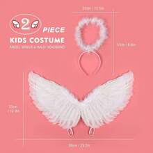 Angel Costume Wings And Halo White Angel Adult Wings For S Woman's Girls Halloween Christmas