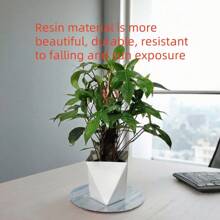 Vaso da fiori in plastica a forma di diamante, bianco spesso, per piante verdi e fiori da interno, vaso semplice per la decorazione del soggiorno