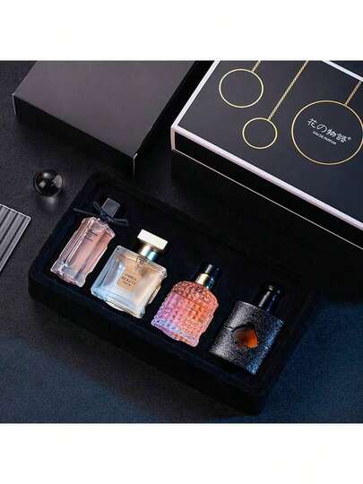 4Piece Set, Women's Perfume Spray Gift Box, Lasting Fragrance, 4different Flavors, Perfect For Holiday Gifts, Dates, Daily Life, Parties