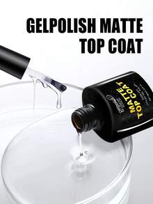 Matte Gel Nail Polish Top Coat, No Wipe Sealer, Removable Matte Effect, Long-Lasting, DIY Manicure Gift, Essential For Home Nail Salon, Requires UV/LED Lamp - Clear - View 7