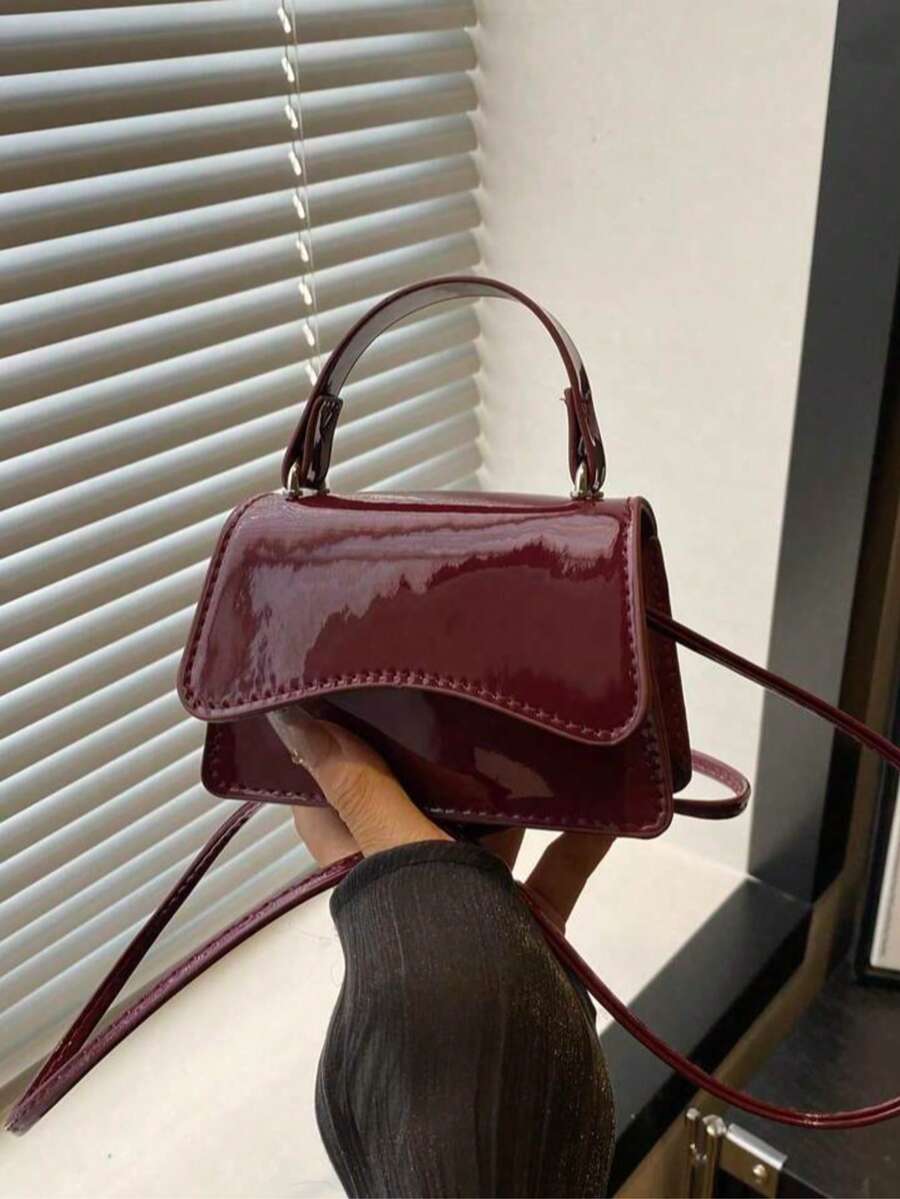 Borsa a mano mini semplice di colore unito alla moda, borsa a tracolla da donna per lo shopping, borsetta, shopping, giovani donne, studenti universitari, nuovi arrivati, colletti bianchi. Sono perfette per l'ufficio, il college, il lavoro, gli affari, gli spostamenti, le attività all'aperto, i viaggi e le escursioni.