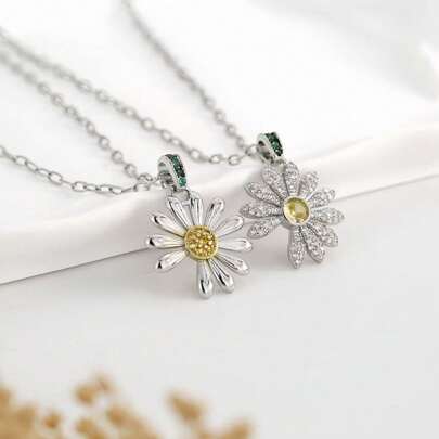 新款小雏菊纯银项链轻奢小众ins风设计精致简约高端锁骨链