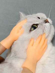 2pcs/1set Miniature Realistic Rubber Hand Finger Toys, Funny Finger Puppets, Suitable For Cat Toys, Party Favors, Puppet Shows,Christmas - Multicolor - View 8