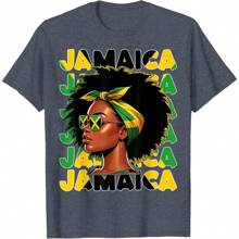 Jamaican Girl Jamaica Flag Proud Afro Jamaican Women T-Shirt
