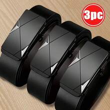 1条时尚男士皮带，配有自动扣，高端设计，适合年轻和中年男士，夏季、校园休闲、商务场合，可作为男友、丈夫、父亲等男士礼物，日常穿着，时尚百搭，适合青少年、户外、度假、运动、旅行、街头、波西米亚风、复古秋季、万圣节等秋冬季配饰，也适合青少年、青年、男士，休闲、户外、运动、度假、毕业礼物、生日礼物、日常穿着。