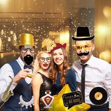 40 Stücke 1920er Jahre Fotobox, 1920er Jahre Party Dekorationen, Roaring 20s Party Dekorationen, für Familie, Freunde Party Foto Zubehör