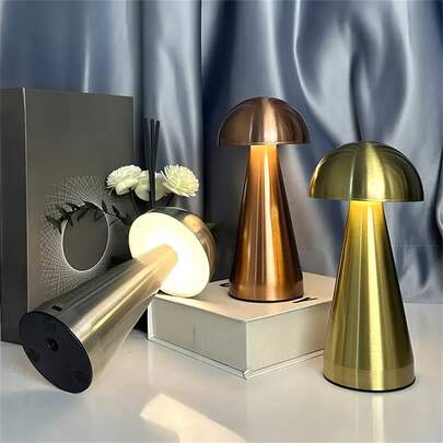 1 peça Lâmpada de mesa USB alta em formato de cogumelo, luz noturna com controle por toque, três cores, regulável, carregamento USB, lâmpada de mesa decorativa para quarto e sala de estar, companheiro de sono ambiente, presente perfeito para festas de fim de ano