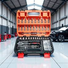 Juego de 53 Piezas de Caja de Herramientas Reparación de Auto Llave de Trinquete Juego Combinado 1/4 Pequeña Mosca Hexágono Torx Herramienta Rotativa - 53 piezas - Ver 7