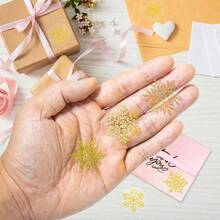 1 Roll Foil Silver Snowflake Transparent Stickers, Gift Wrapping DIY, Christmas & New Year Sealing Stickers