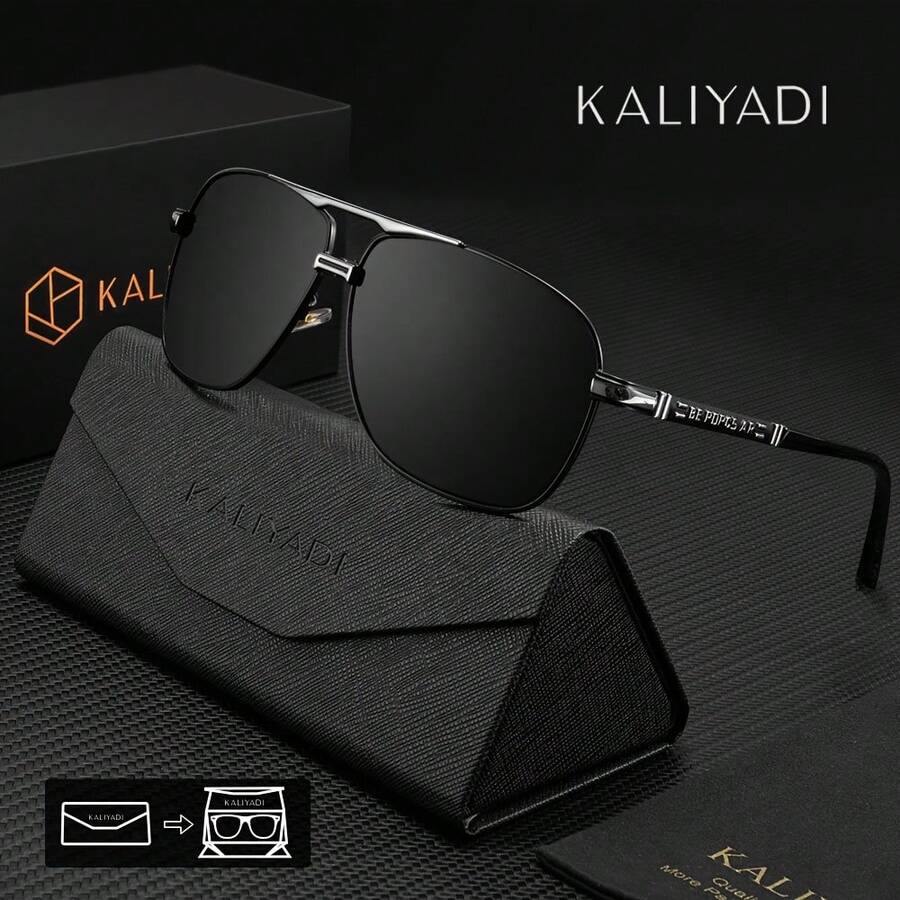 KALIYADI New Men's Birthday Gift Choice Classic Fashion Polarized Sunglasses, Comes With Glasses Case And Cloth, Convenient For Travel Use. Perfect For St. Patrick's Day, Carnival, Easter, Christmas, And Other Occasions.   Eyewear Gear,  Eyewear, Fashion Sunglasses, Durable Frames, High-Quality Optical Components, Stylish Sun Shades, Active Lifestyle Enthusiasts - TMKADYD5062-4 - 查看 1
