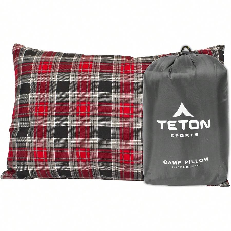 TETON Sports Almohada de campamento perfecta para cualquier momento que viajes; Camping, mochilero, aviones y viajes por carretera; Almohada cómoda para cuello y apoyo lumbar; usted puede llevarlo a cualquier lugar; almohada lavable - gris - Ver 1