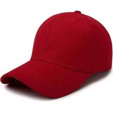 1pc Solid Color Casual Adjustable Baseball Cap, Suitable For Men And Women, Random Brim Line Quantity - Red - View 7