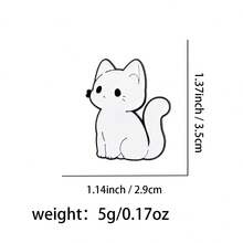 2 件情侣黑猫和白猫珐琅别针翻领别针背包上的徽章女士胸针衣服礼物珠宝时尚配饰 - NR12352+NR12353 - 查看 4